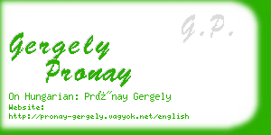 gergely pronay business card